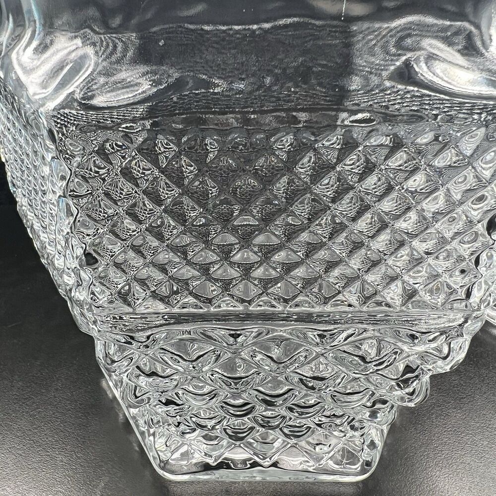 Anchor Hocking Wexford Cookie Jar w/ Lid Cut Glass 1960’s MCM Regency - Picture 10 of 12